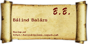 Bálind Balázs névjegykártya