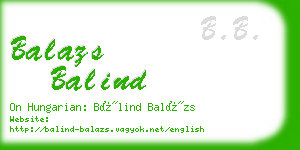 balazs balind business card